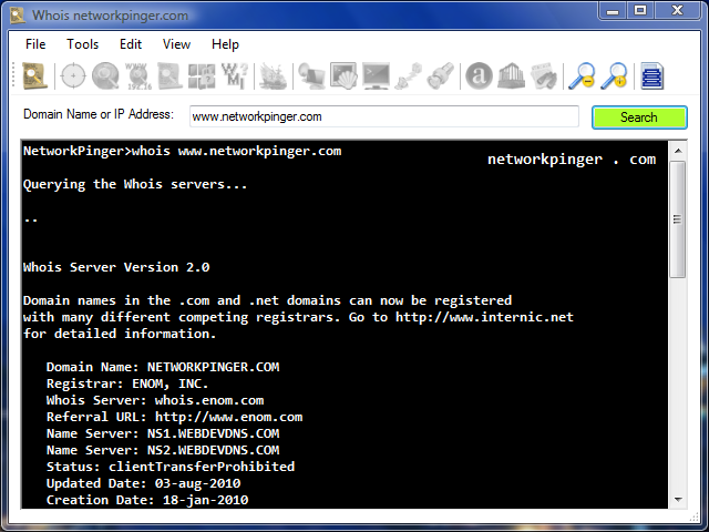 Network Pinger - Help on the Whois Tool [Freeware]